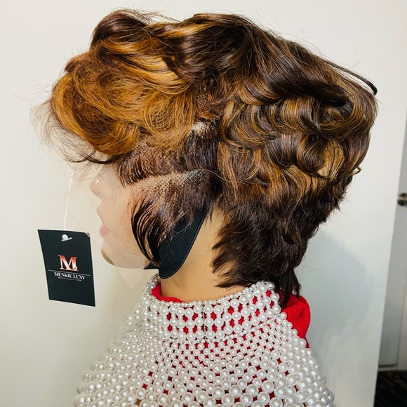 CARDINA-sexy short pixie 13”4 frontal wig